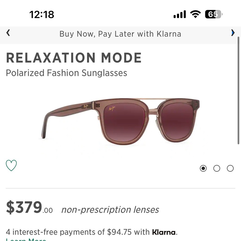 Maui Jim relaxation mode sunglasses. Light espresso frame with Maui rose lenses